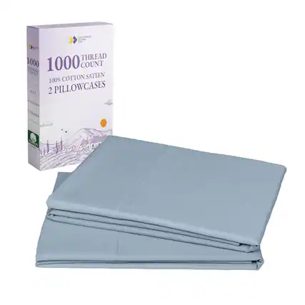 1000 THREAD COUNT
100% COTTON SATEEN
2 PILLOWCASES
SOFT
COOLING
DURABLE
WASHABLE