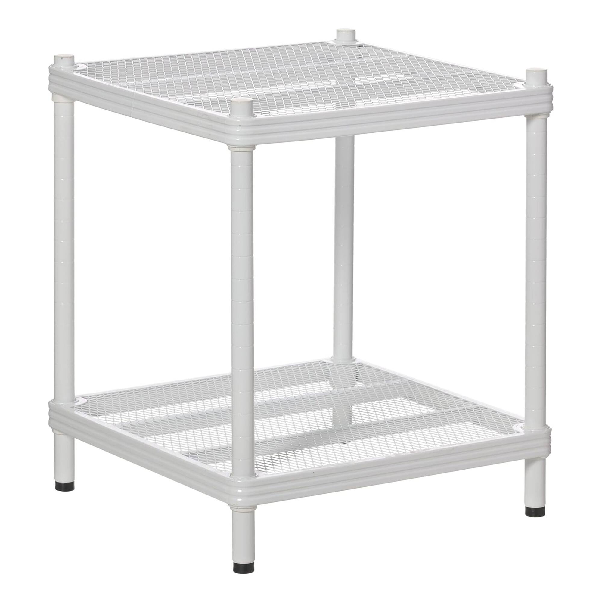 Alt View 5. Design Ideas - Design Ideas MeshWorks 2 Tier Narrow Metal Storage Shelving Unit Rack, White - White.