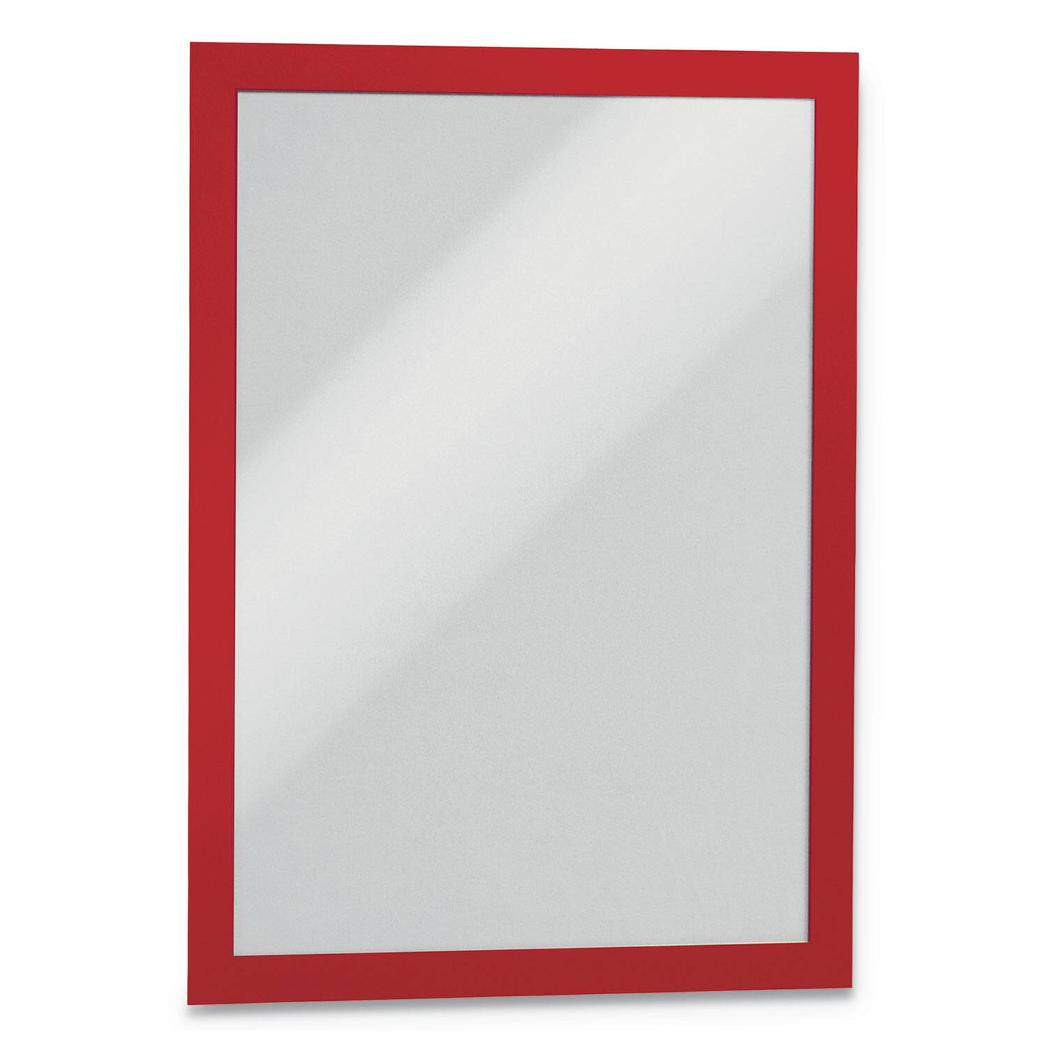 Front. Durable - DURAFRAME Sign Holder  8.5 x 11  Red Frame  2/Pack.