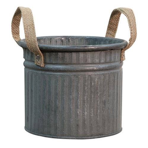 Front. BreeBe - Corrugated Bucket w/Jute Handle 6" - Multi.