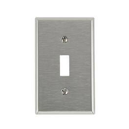 Leviton - Antimicrobial Powder Coated 1 gang Stainless Steel Toggle Wall Plate 1 pk - Gray