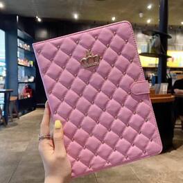 Dteck - Full Body Case for Apple iPad (6th Generation) 9.7" 2018 with Smart Auto Sleep Wake, PU Leather TPU Stand Folio Cover - Pink