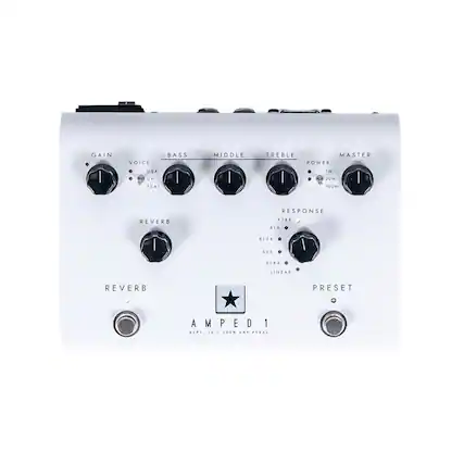 GAIN | BASS VOICE USA F 2 UR I FLAT MIDDLE | TREBLE MASTER POWER 1W I 20W | 100W REVERB RESPONSE KT88 O I EL34 6V6 EL84 LINEAR REVERB PRESET O AMPED1 1 ..P. 1. - .... ..P PEDAL