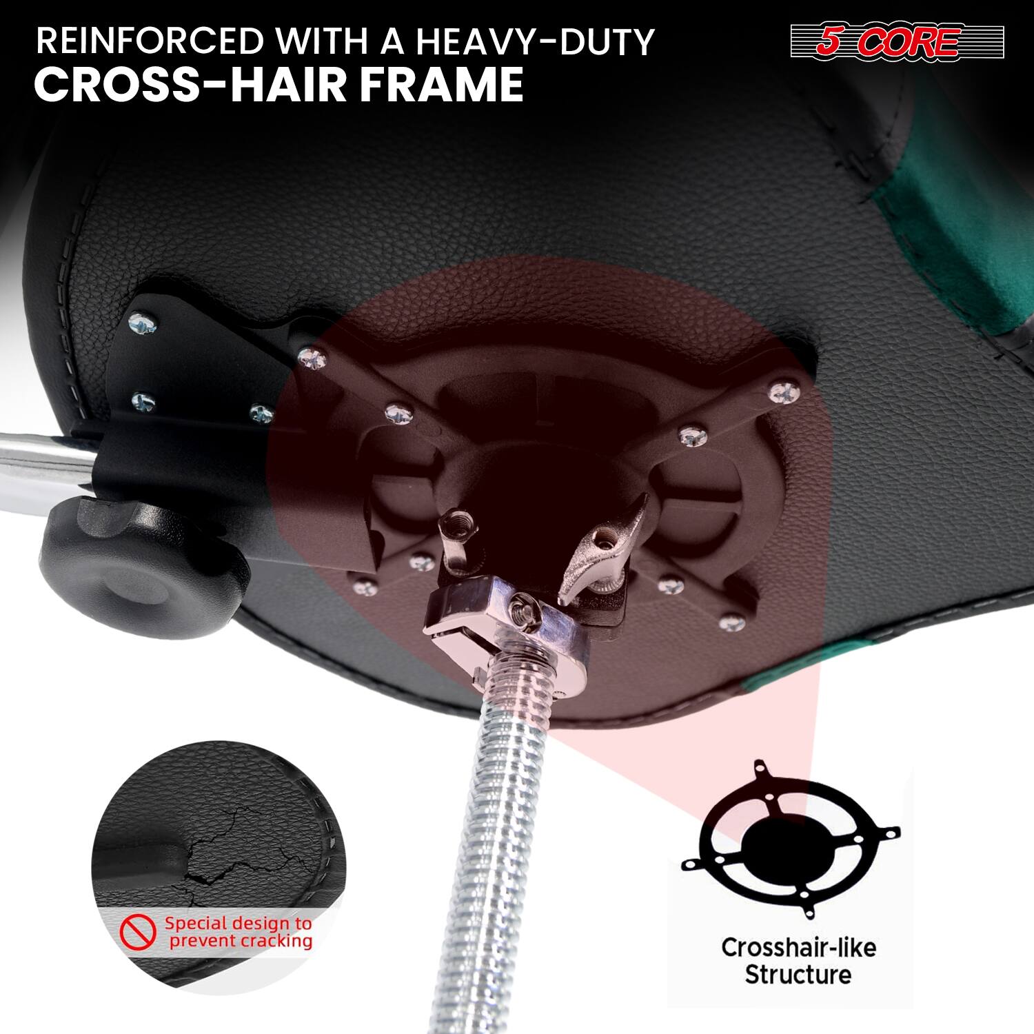 REINFORCED WITH A HEAVY-DUTY CROSS-HAIR FRAME

5 CORE

Special design to prevent cracking

Crosshair-like Structure