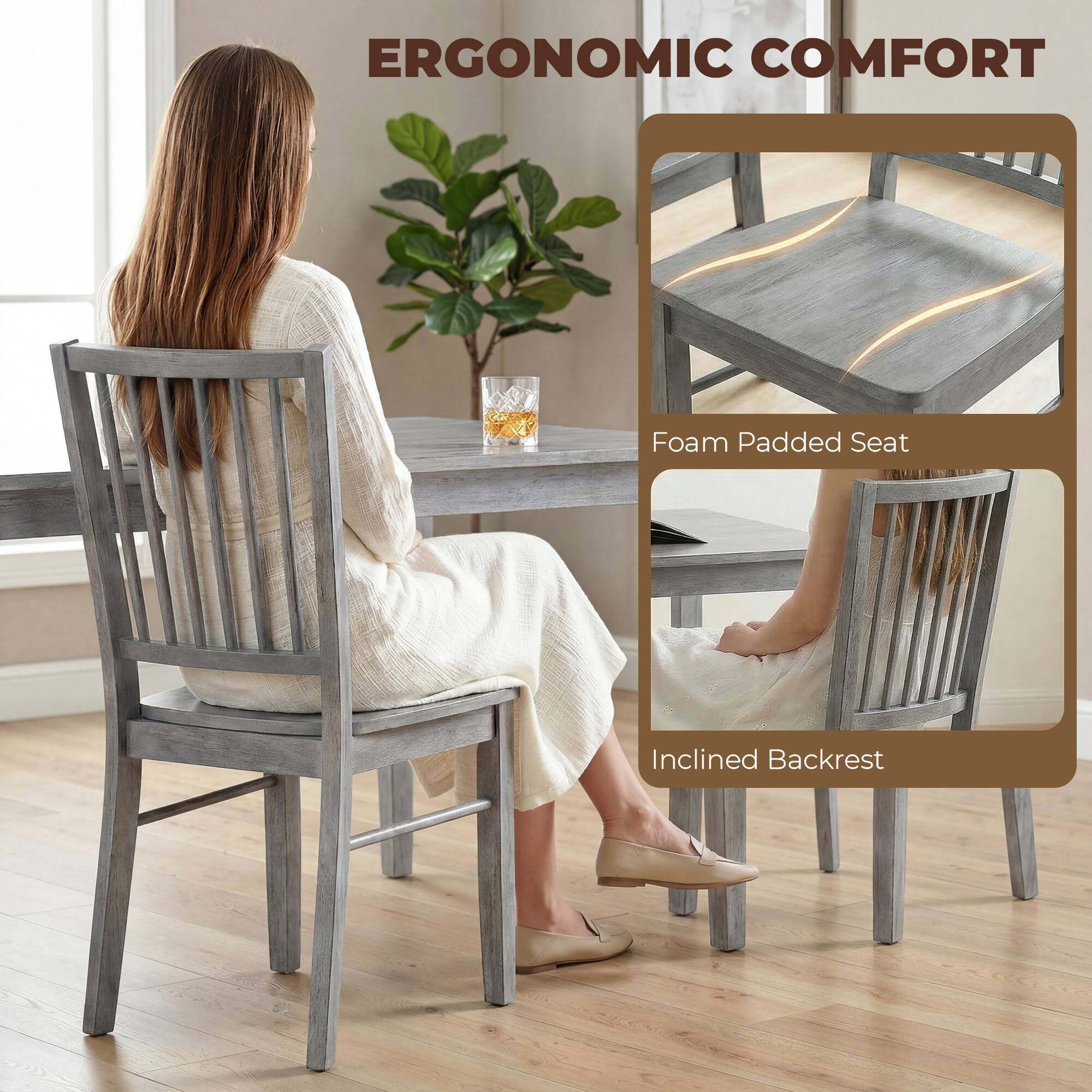 ERGONOMIC COMFORT

Foam Padded Seat  
Inclined Backrest