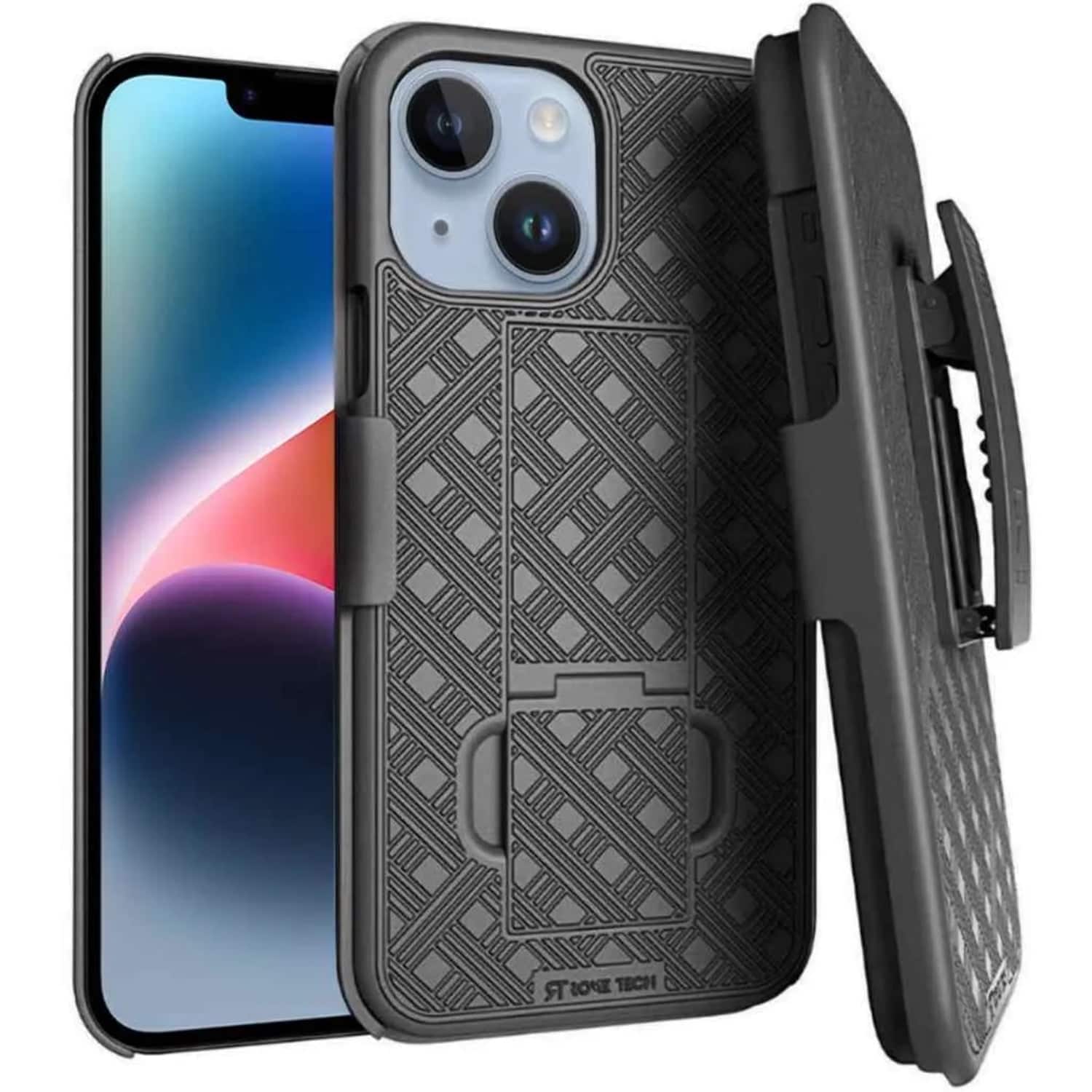 RomeTech - Shell Holster Combo Case for Apple iPhone 14 - Black