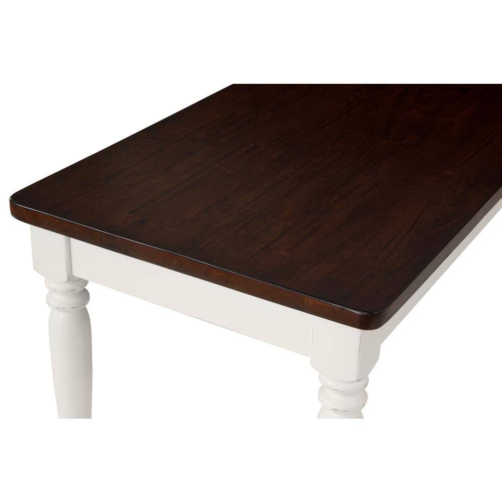 Angle. Crosley Furniture - Shelby Dining Bench - Distressed White.