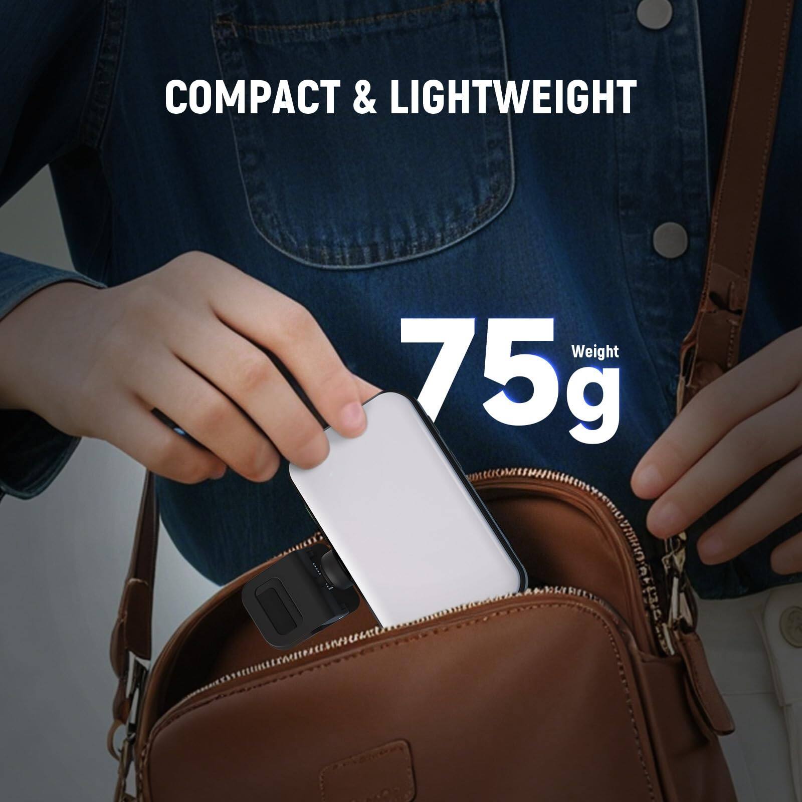 COMPACT & LIGHTWEIGHT  
Weight: 75g