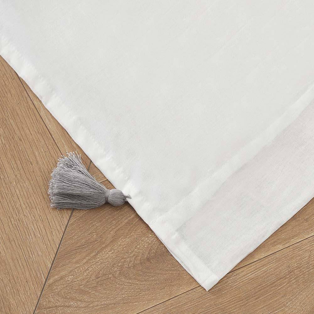 Left. Greenland Home Fashions - Greenland Home Monterrey Festooned with Large Tassels Window Panel Pair - Each 42"x84" Antique White - Antique white.