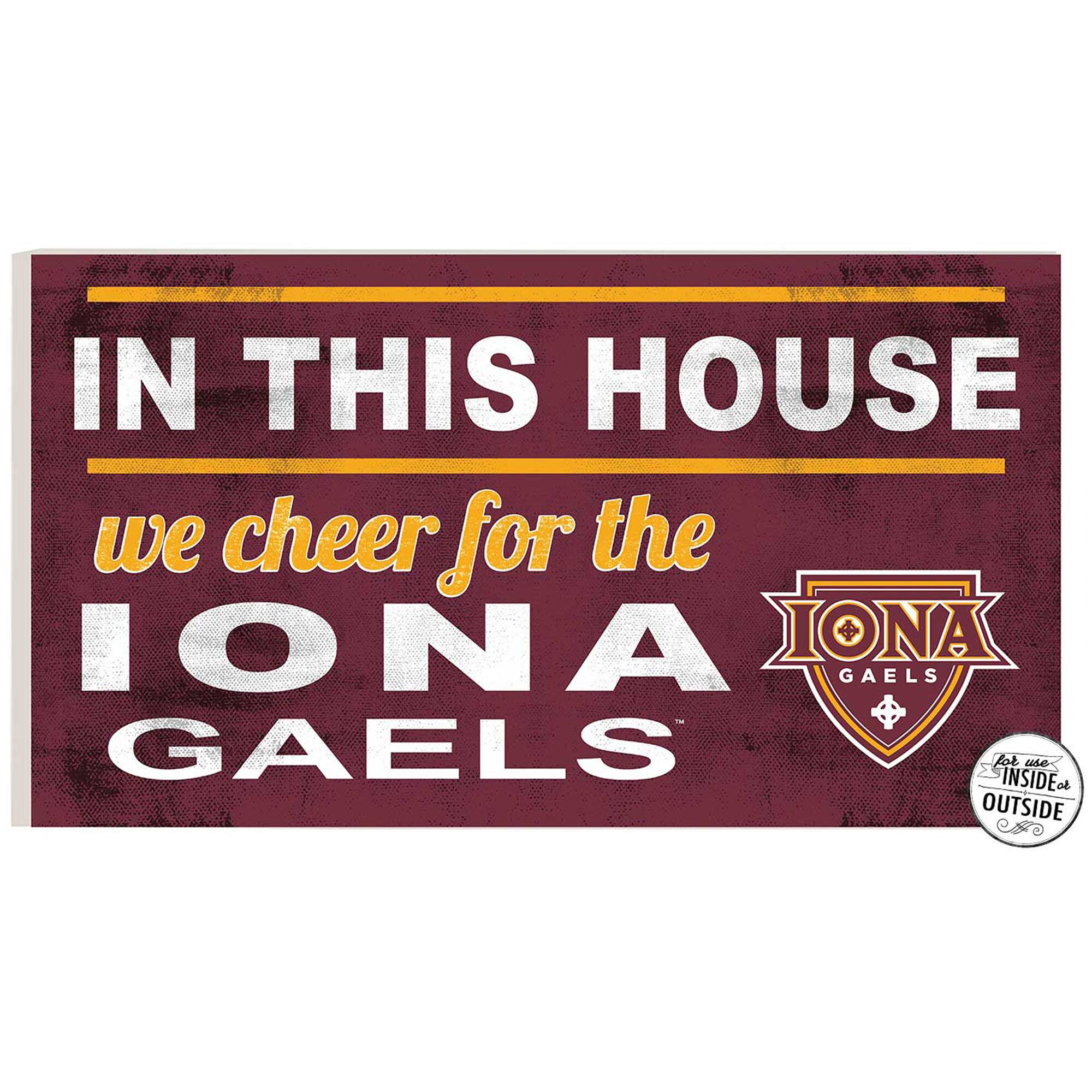 Iona University Gaels 11'' x 20'' Indoor/Outdoor In This House Sign