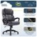 Left Zoom. Serta - Garret Bonded Leather Executive Office Chair with Premium Cushioning - Space Gray.