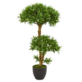 BreeBe - 3' Bonsai Styled Podocarpus Artificial Tree - Green