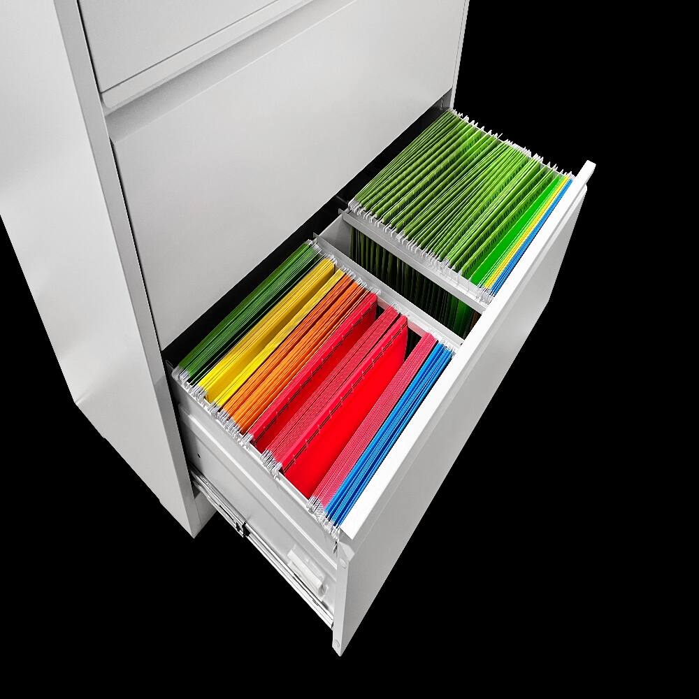 Alt View 9. Loheer - Loheer 2 Drawer Lateral File Cabinet, White Steel Locking Filing Cabinet for Home Office Legal Letter Size.