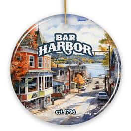 OrnamentallyYou - Charming Bar Harbor Street Ornament and Holiday Decoration Maine Keepsake and Present - Multi-colored