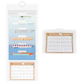 Dapper Styles - Wall File Organizer 6 Pocket Hanging Organiser For Classrooms And Offices Removable Poly Folders - Default
