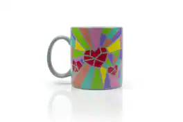 Toynk - 2020 Sidewalk Chalk Inspired Mosaic Heart Ceramic Coffee Mug | Holds 16 Ounces - Red