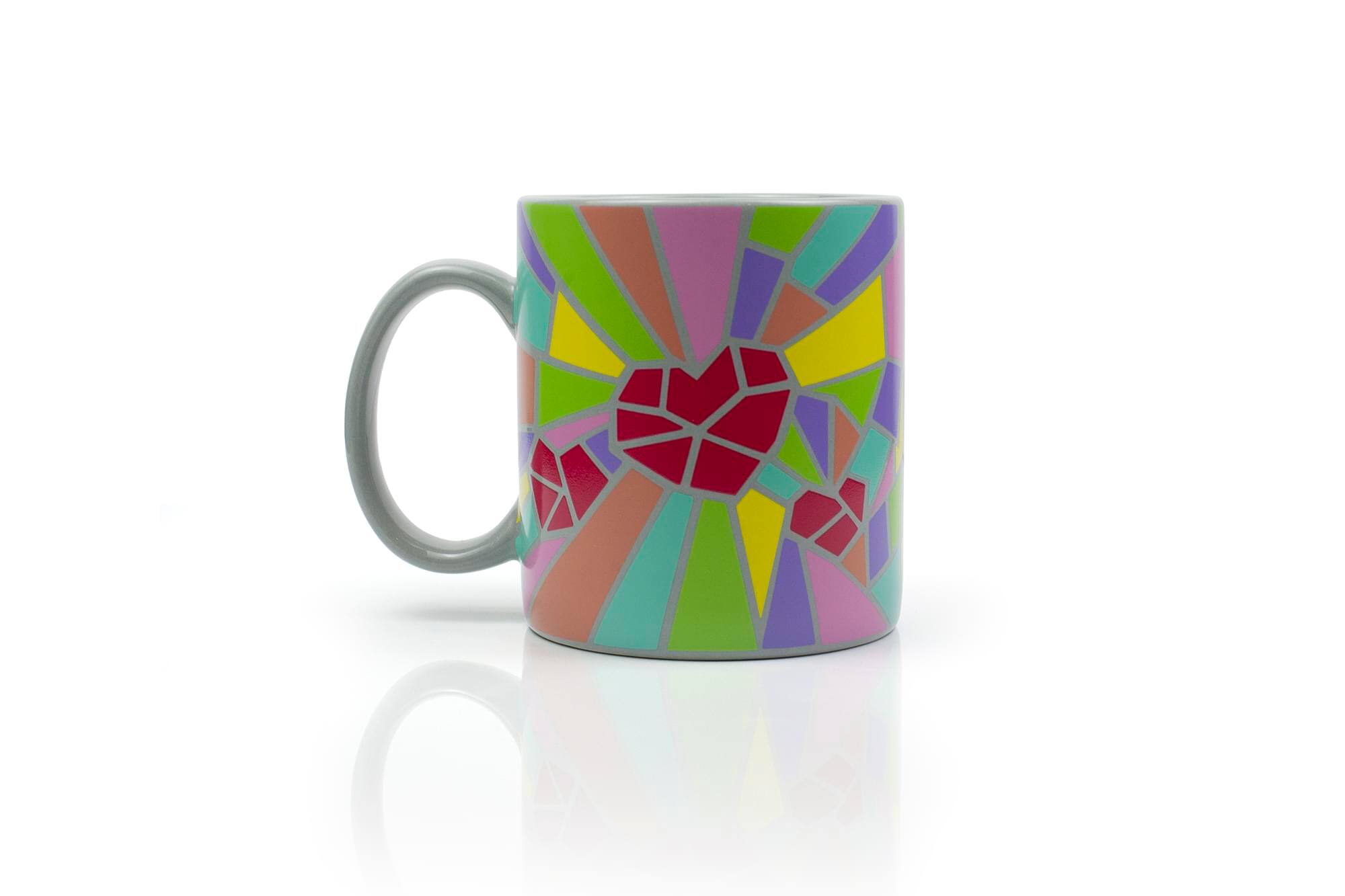 Front. Toynk - 2020 Sidewalk Chalk Inspired Mosaic Heart Ceramic Coffee Mug | Holds 16 Ounces - Red.