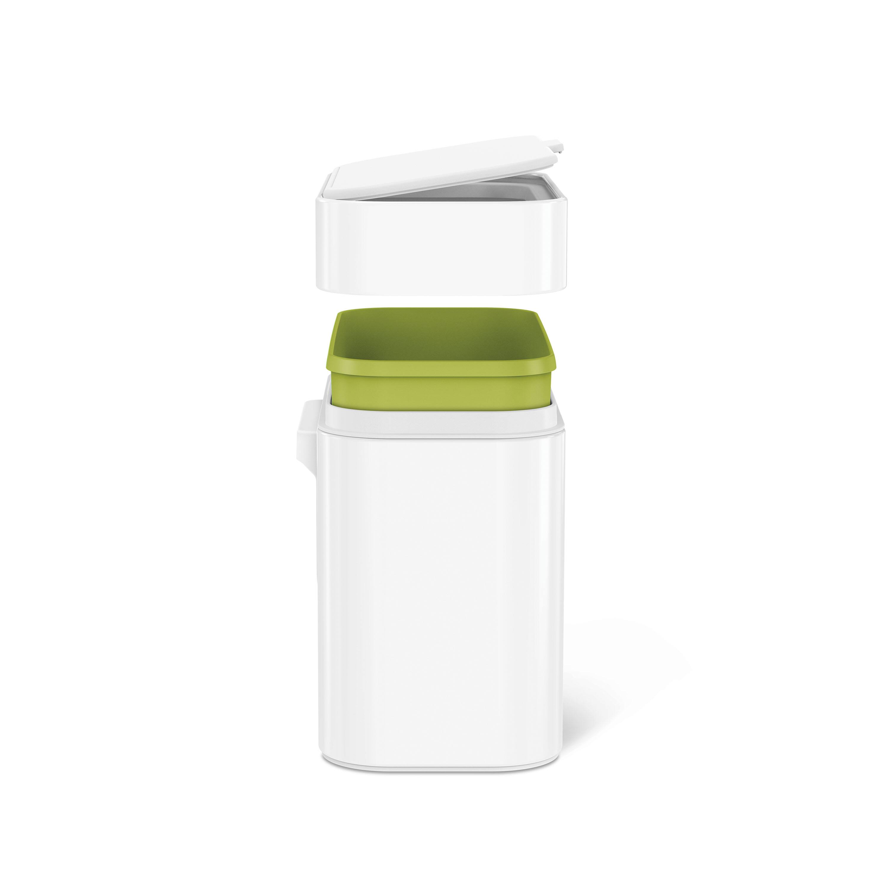 Alt View 3. simplehuman - 4L compost caddy, white steel - White.