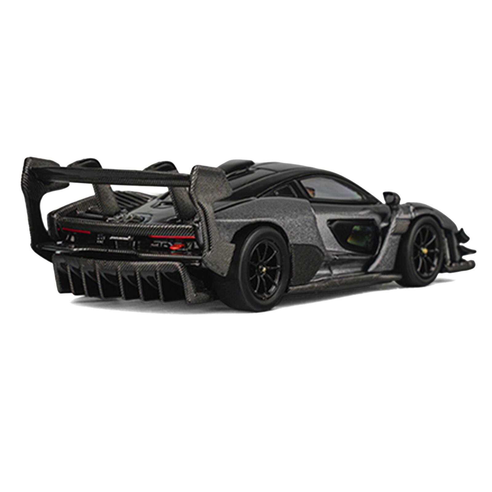 Alt View 3. CM Models - McLaren Senna GTR Dark Gray Metallic with Carbon Hood and Black Top 1/64 Diecast Model Car by CM Model.