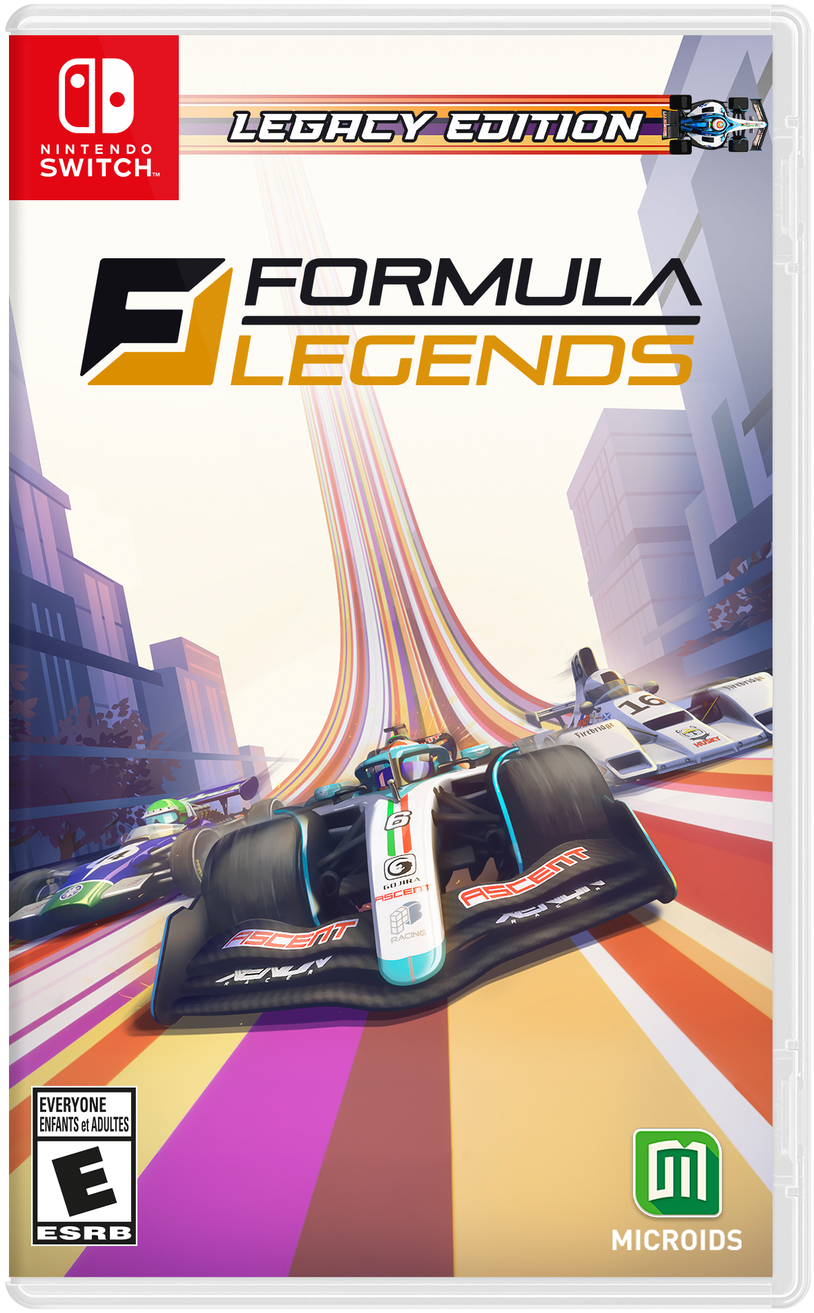 LEGACY EDITION  
NINTENDO SWITCH  

FORMULA LEGENDS  

EVERYONE  
ENFANTS et ADULTES  
ESRB  

MICROIDS