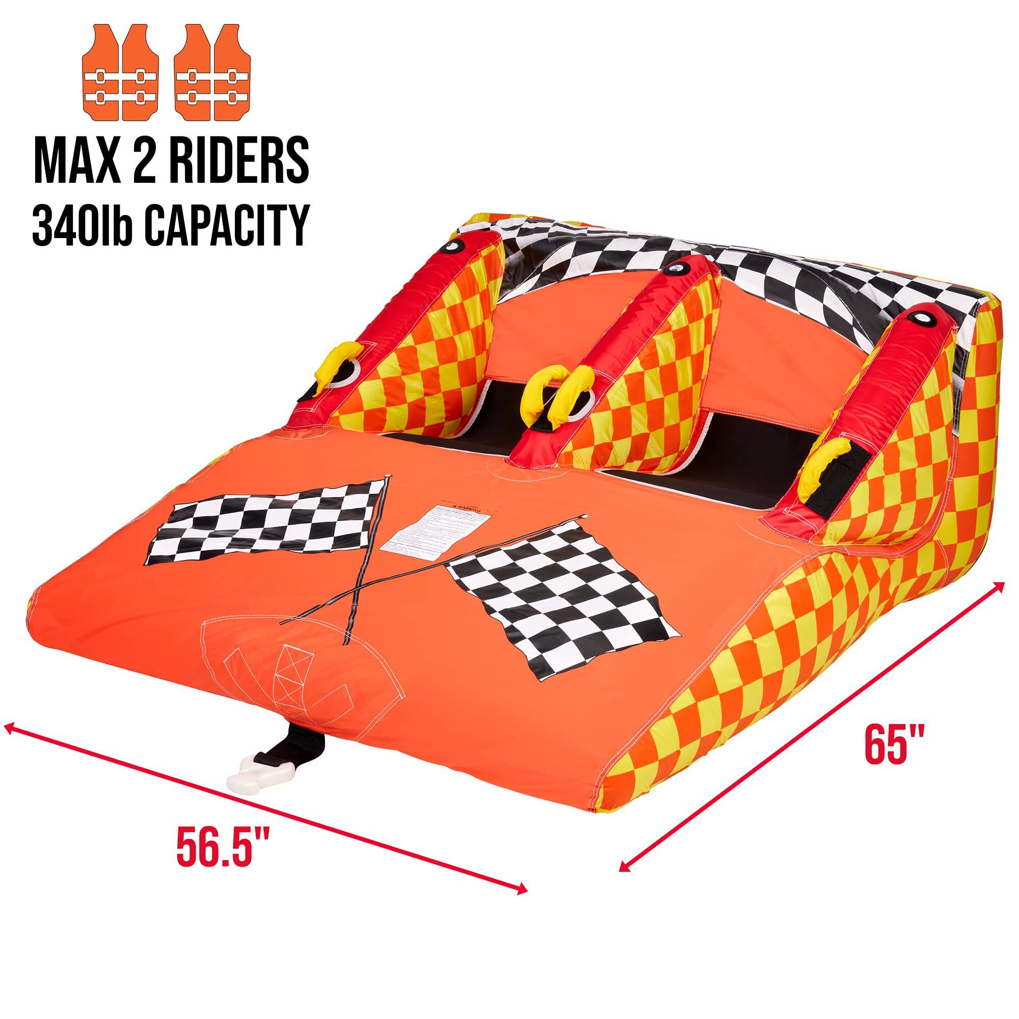 MAX 2 RIDERS, 340lb CAPACITY, 65", 56.5"