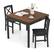 Front. Costway - Costway 3 PCS Dining Table Set Wooden Square Kitchen Table with 2 Upholstered Chairs - Brown.