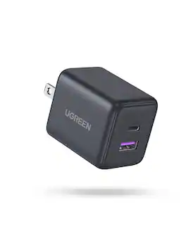 UGREEN - 30W USB-C Wall Charger Block (2 Ports, GaN Chip) - Black