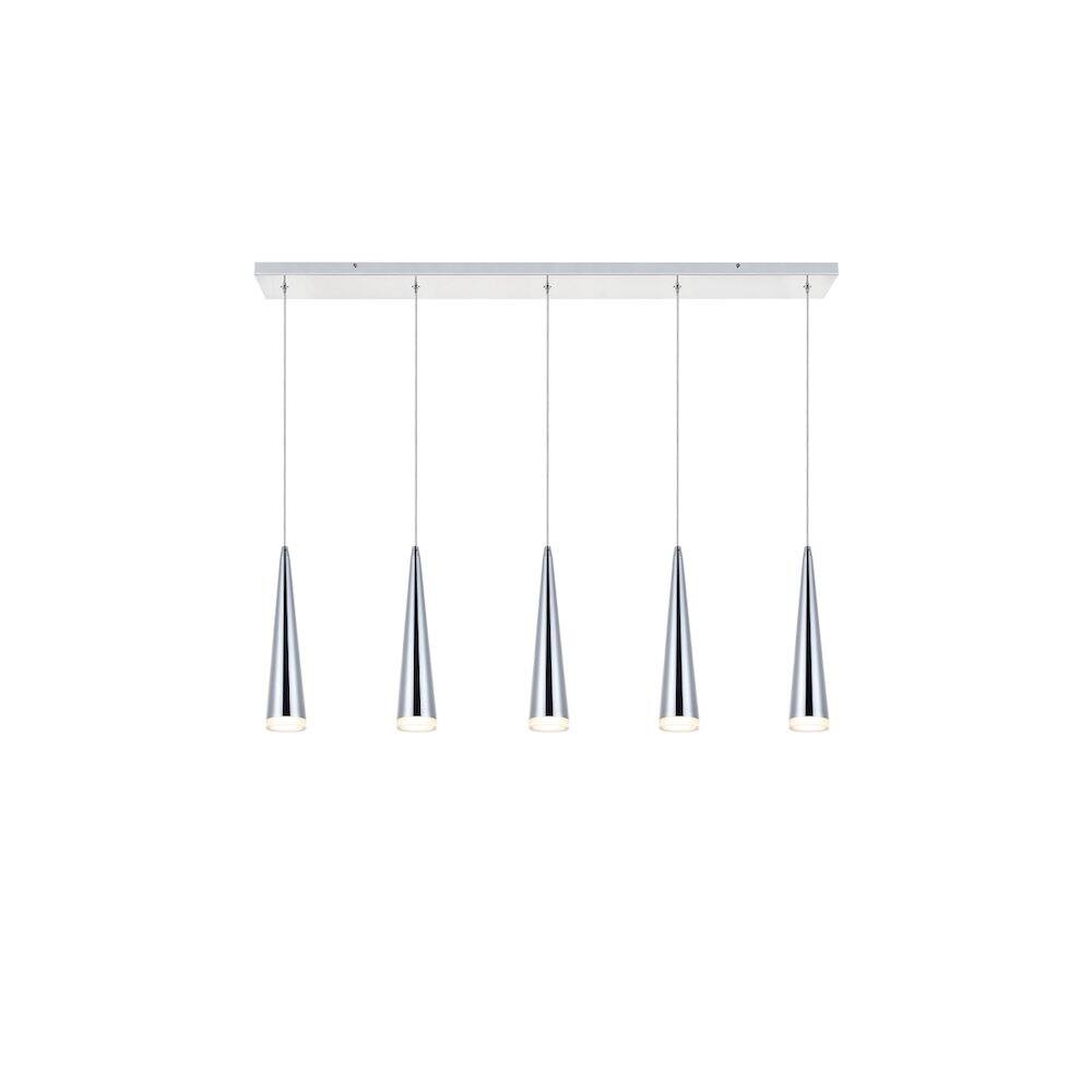 Alt View 9. Elegant Lighting - Fantasia 5 Light Chrome Led Pendant - Chrome.