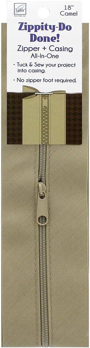 18" Camel
Zippity-Do Done!
Zipper + Casing All-In-One
Tuck & Sew your project into casing.
No zipper foot required.