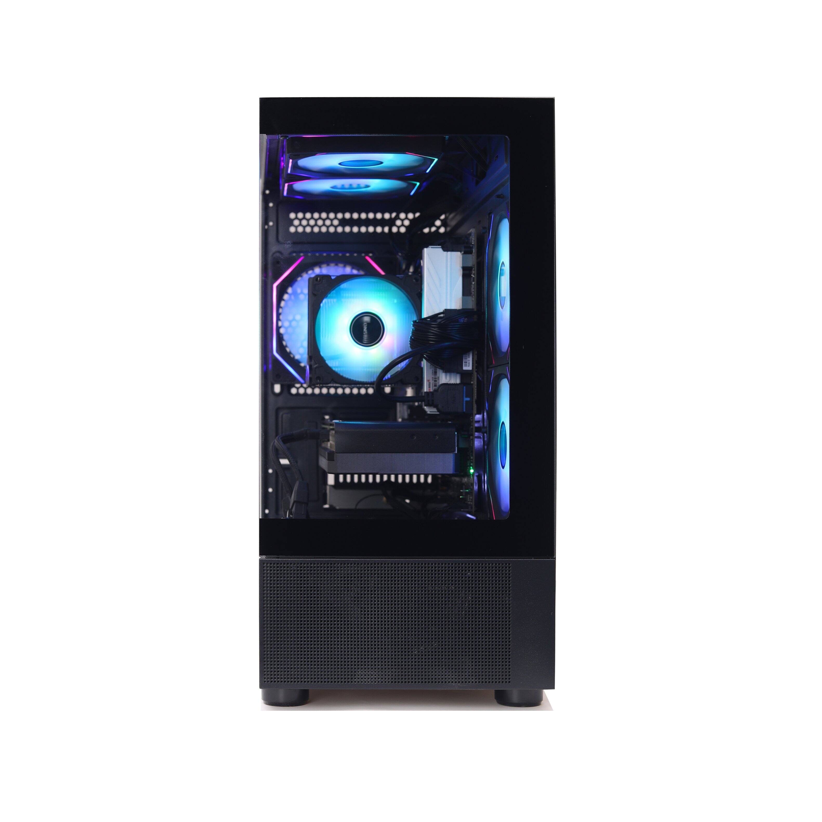 Angle. MXZ - MXZ High Performance Gaming PC, AMD Ryzen 7 7500F,RX 9060XT,16GB DDR5 6000Mhz,1TB NVME,Windows 11 Pro Ready to Use - Black.