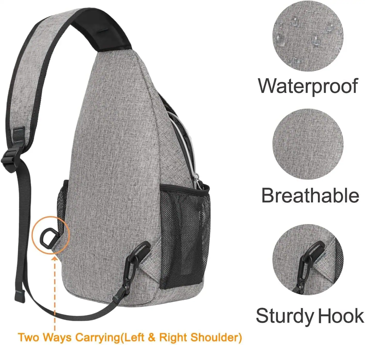Waterproof Breathable Sturdy Hook Two Ways Carrying (Left & Right Shoulder)