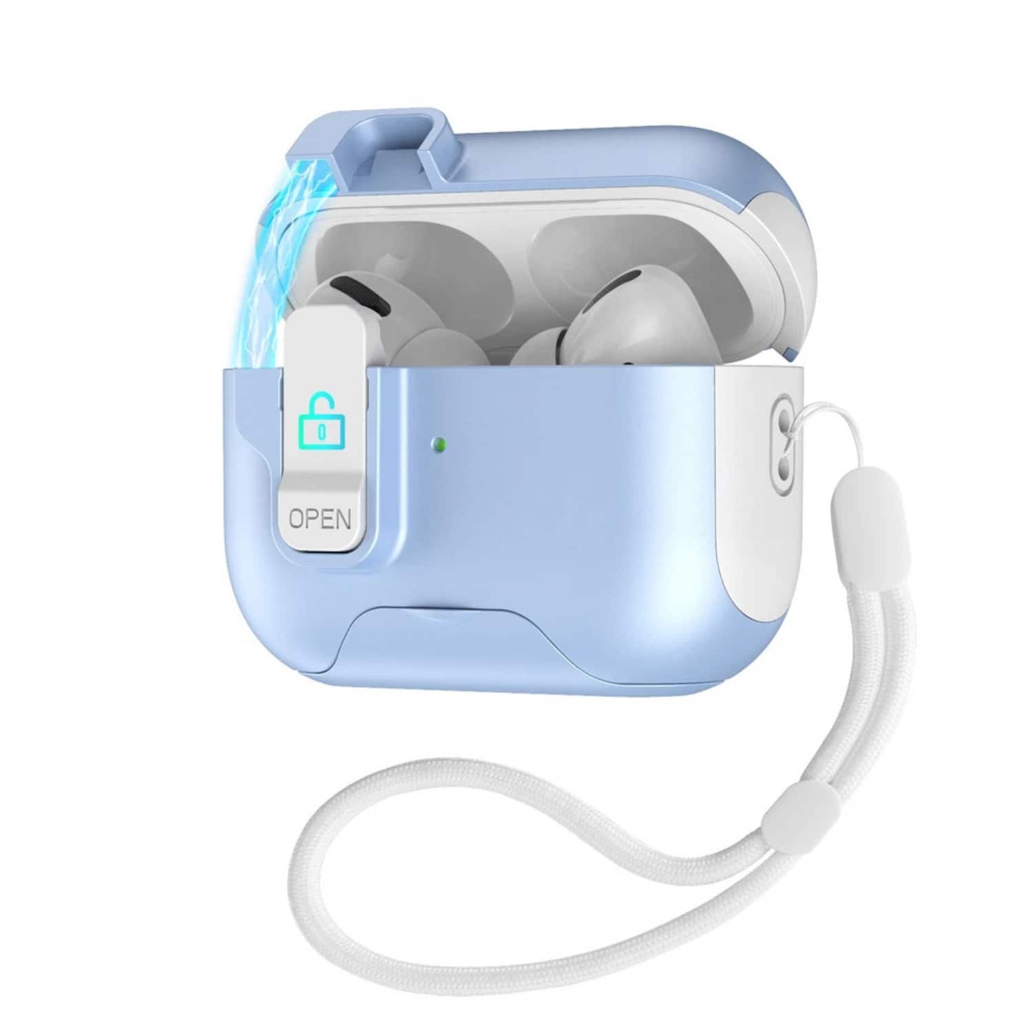 Stock Preferred - For AirPods Pro 3rd Gen. 2025 Case with Kickstand Phone Holder - White Blue