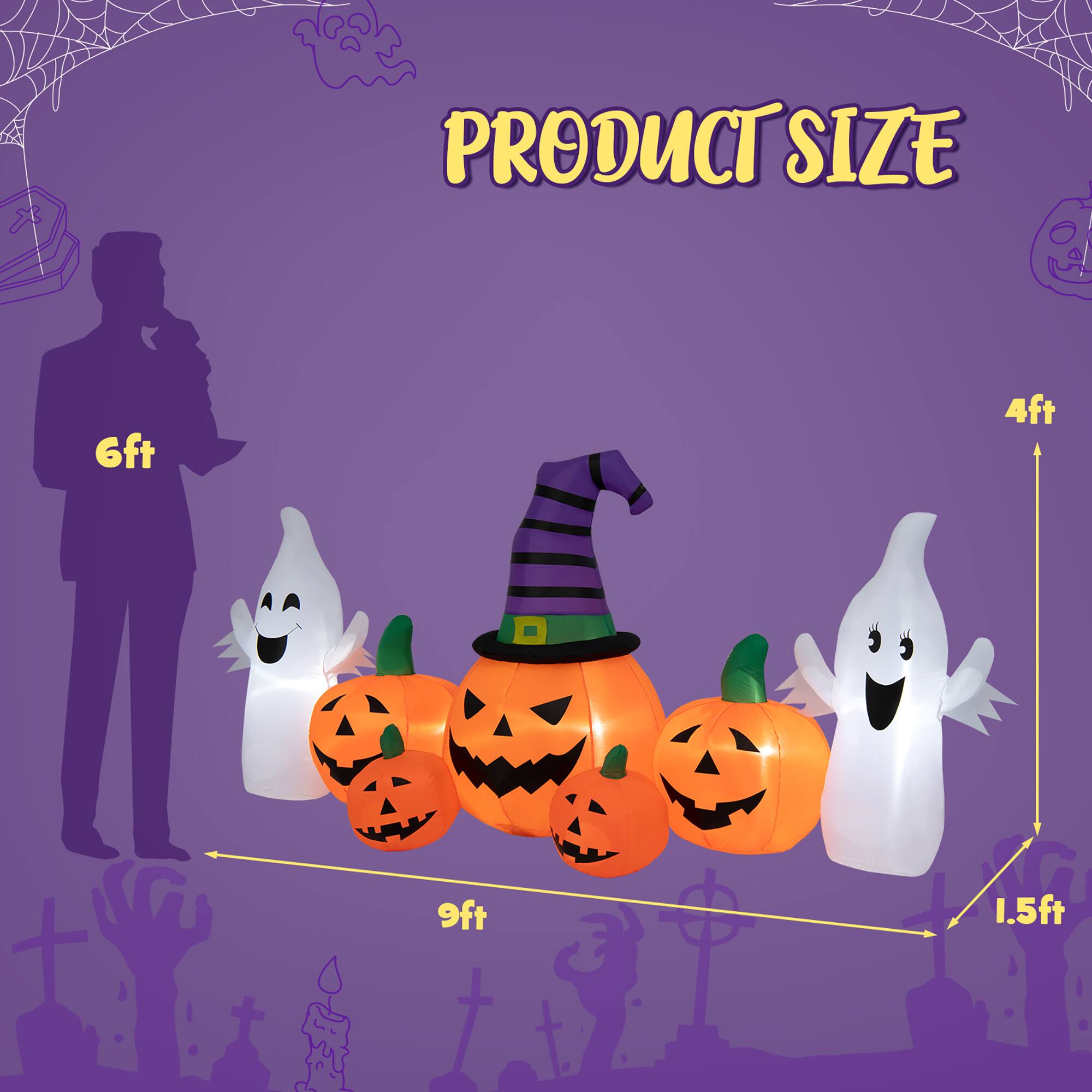 PRODUCT SIZE 6ft 4ft 9ft 1.5ft