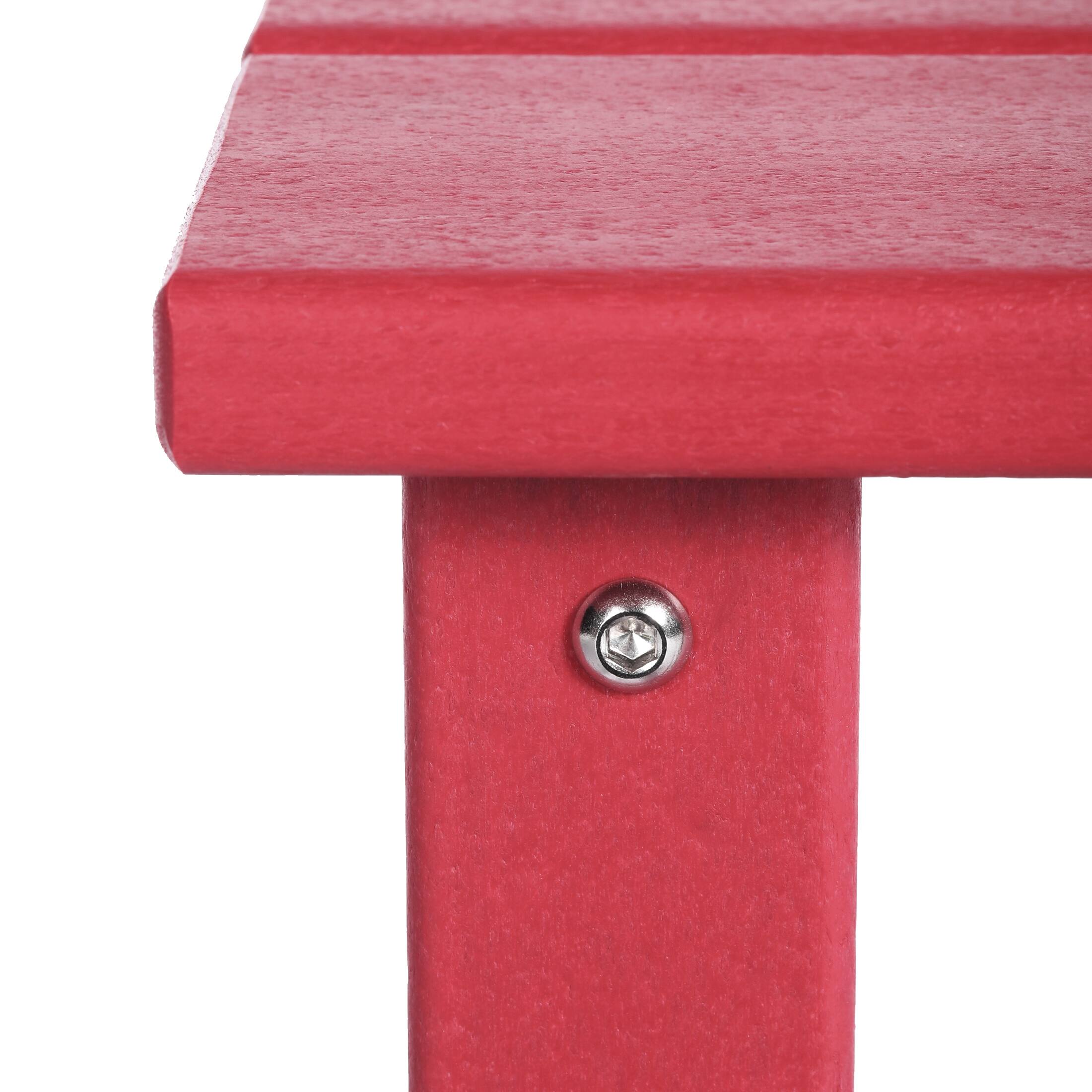 Alt View 6. WestinTrends - WestinTrends Malibu Kids 3-Piece Outdoor HDPE Adirondack Chairs With Square Side Table Set - Red.