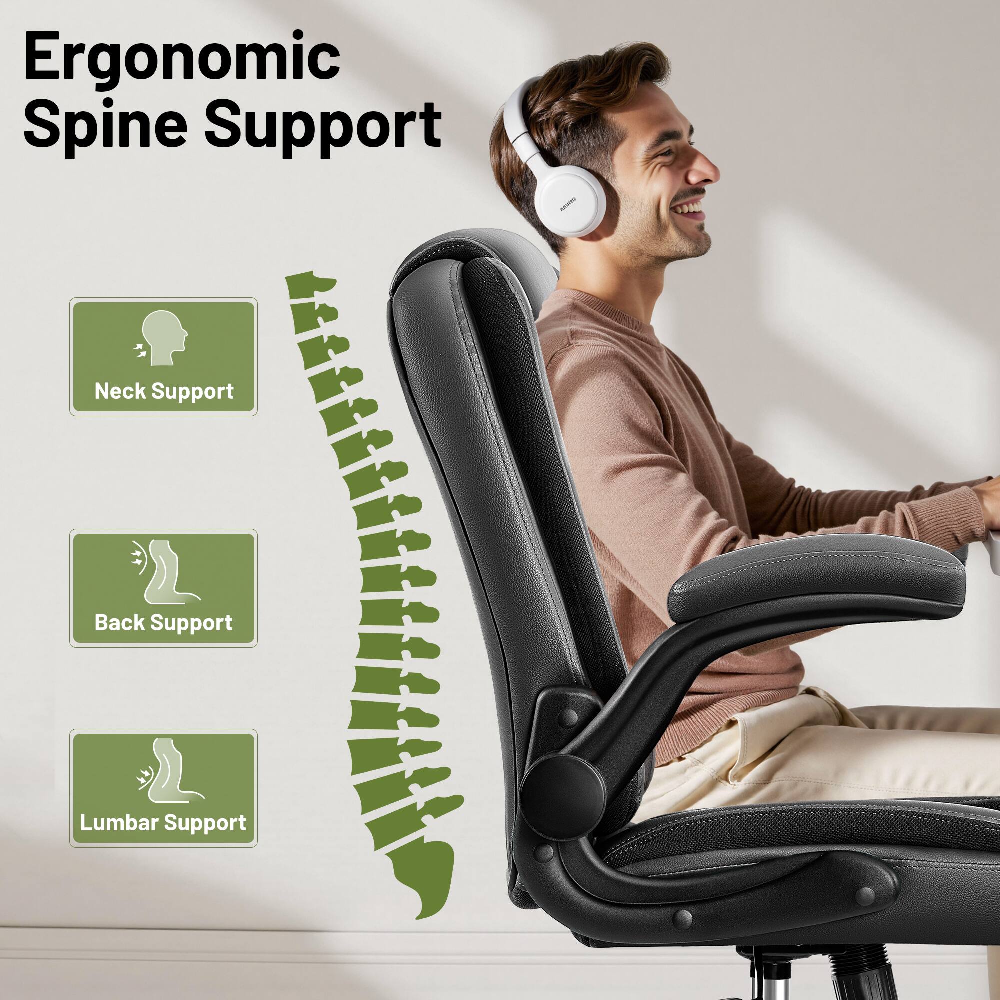 Ergonomic Spine Support

- Neck Support
- Back Support
- Lumbar Support