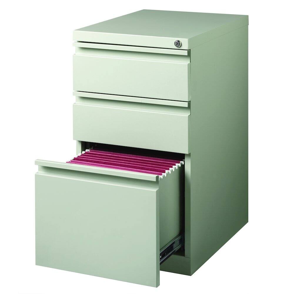 Alt View 4. Hirsh - Hirsh 20" Deep Mobile Pedestal File Cabinet 3 Drawer Box-Box-File, Light Gray - Gray.