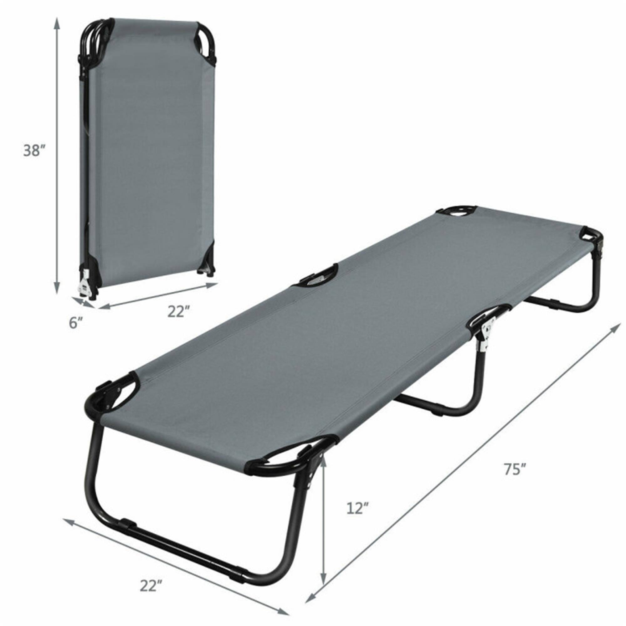 38" x 22" x 6"  
75" x 12" x 22"