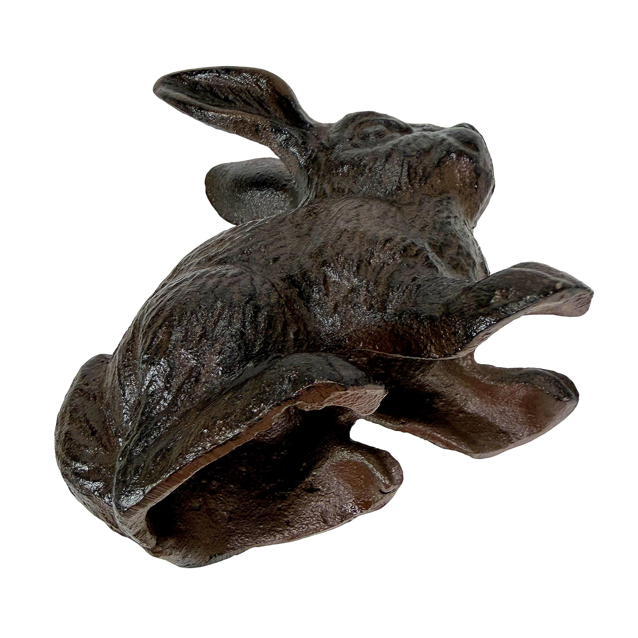 Alt View 2. Things2Die4 - Decorative Bunny Bookends Set of 2 Cast Iron Brown Rabbit Book Holders 5 In - Brown.