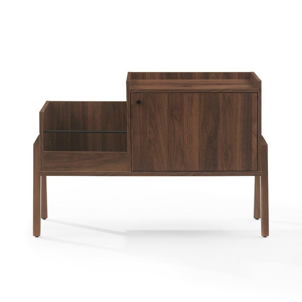 Alt View 3. Crosley Furniture - Luna Record Player Cabinet With Vinyl Storage - Brown.
