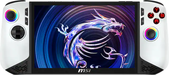 Front. MSI - Claw 8 AI+ A2VM Polar Tempest Edition 8" 120Hz FHD 1200P Gaming Handheld - Intel Core U7-258V -Intel Arc- 32GB - 1TBSSD - White.