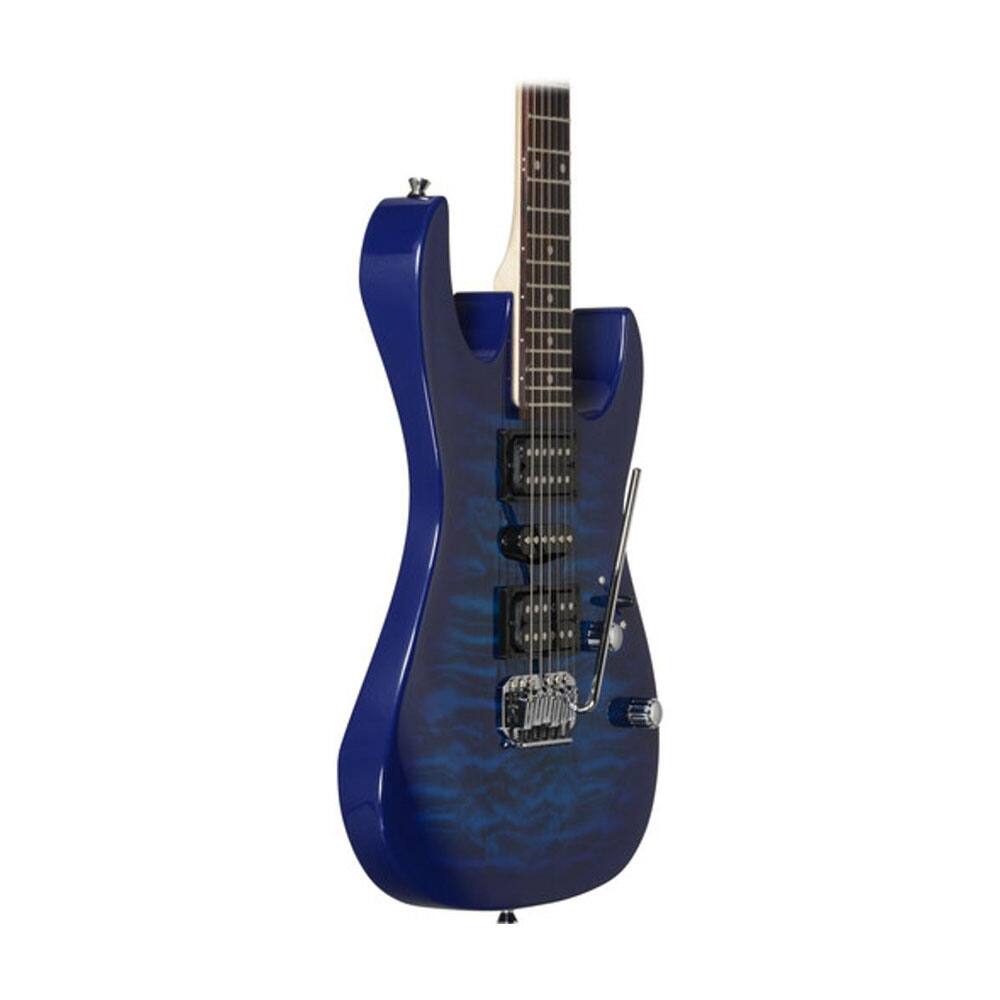 Angle. Ibanez - Ibanez GRX70QA RG GIO Series 6-String Electric Guitar - Transparent Blue Burst - Transparent Blue Burst.