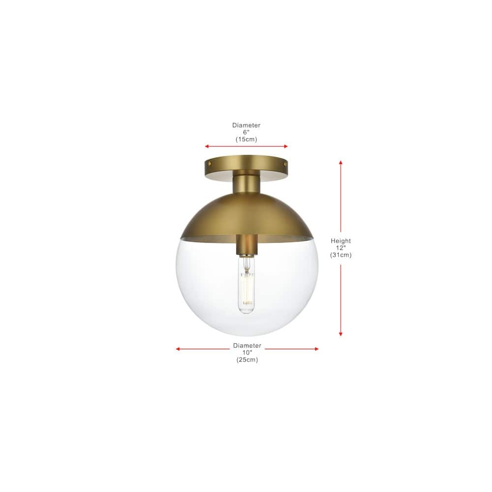 Living District - Eclipse 10 Inch Flush Mount Clear Shade in Chrome - Satin Gold And Clear price history on PriceWatchPro