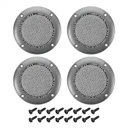 Unique Bargains - 4pcs Speaker Grill Mesh Metal Woofer Guard Protector ABS Frame with Screws for Home Audio Car Speaker - Black