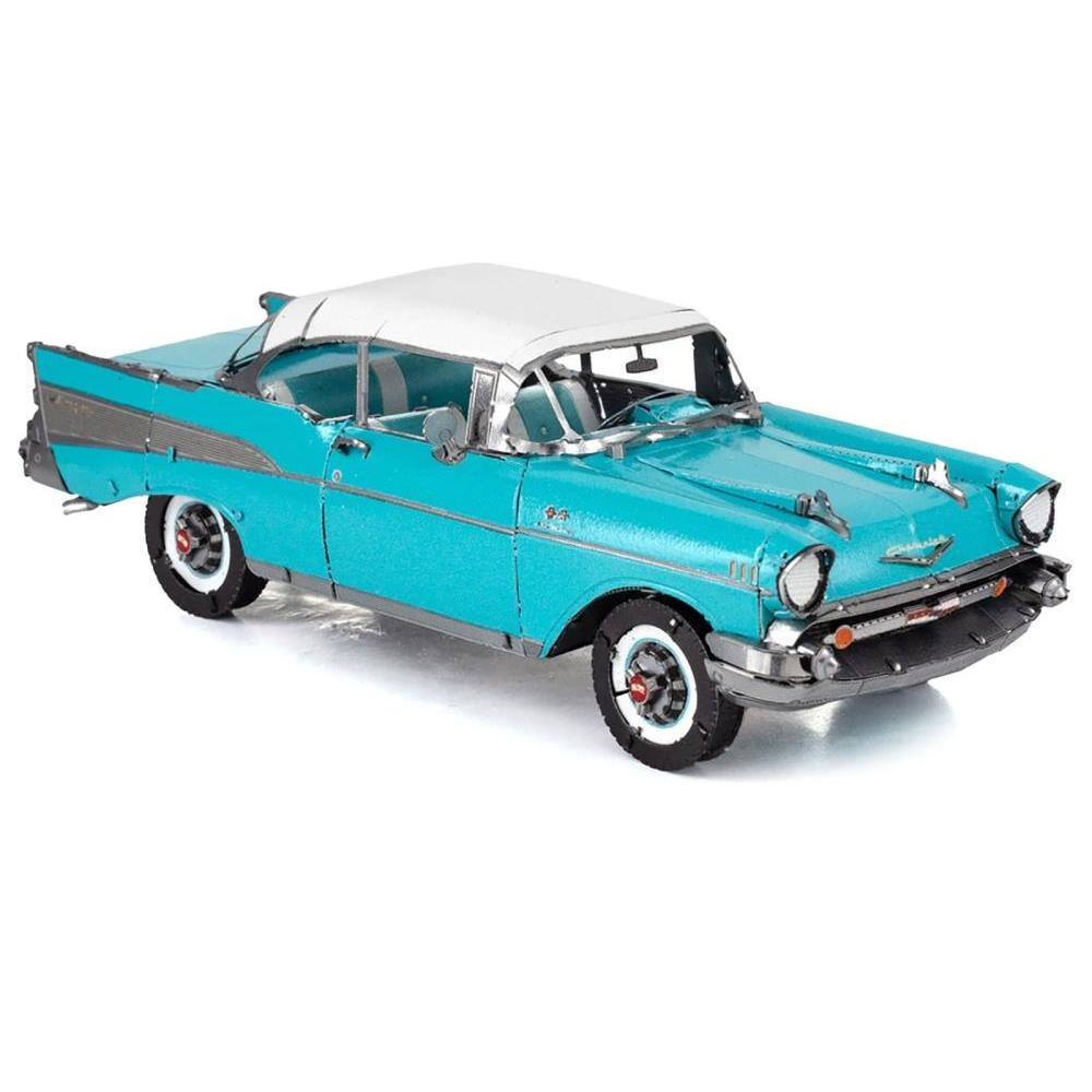 Back. Metal Earth - Model Kit 1957 Chevrolet Bel Air Turquoise with White Top (Challenging Difficulty) Steel Model by Metal Earth - Turquoise with White.