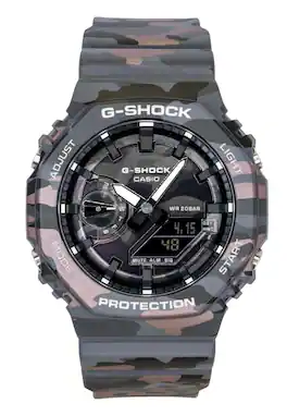 Casio - G-Shock Analog Digital Camouflage Bio-based Resin Strap Dial Quartz GA-2100CMD-8A 200M Men's Watch - Black