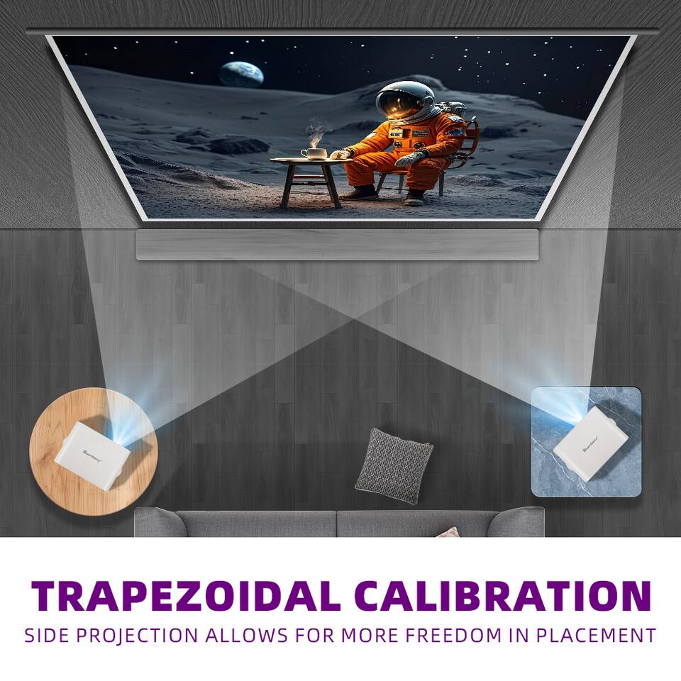 TRAPEZOIDAL CALIBRATION  
SIDE PROJECTION ALLOWS FOR MORE FREEDOM IN PLACEMENT