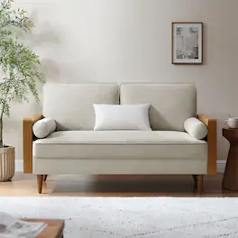 Modway - Kellan Loveseat - Walnut Heathered Weave Ivory