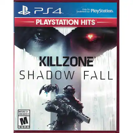 Only On PS4
Seulement sur PlayStation.
PLAYSTATION HITS
KILLZONE SHADOW FALL
MATURE 17+
JEUNES ADULTES 1+
M ESRB - M (Mature 17+)