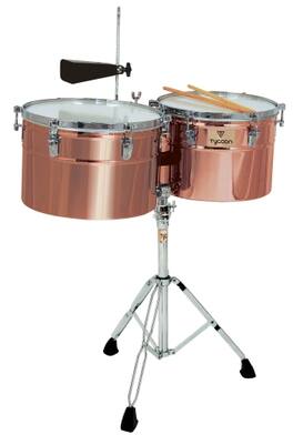 Tycoon Percussion - 14" & 15" Timbales, 10" Deep Stainless Steel Shells, Includes Height-Adjustable Tilting Stand