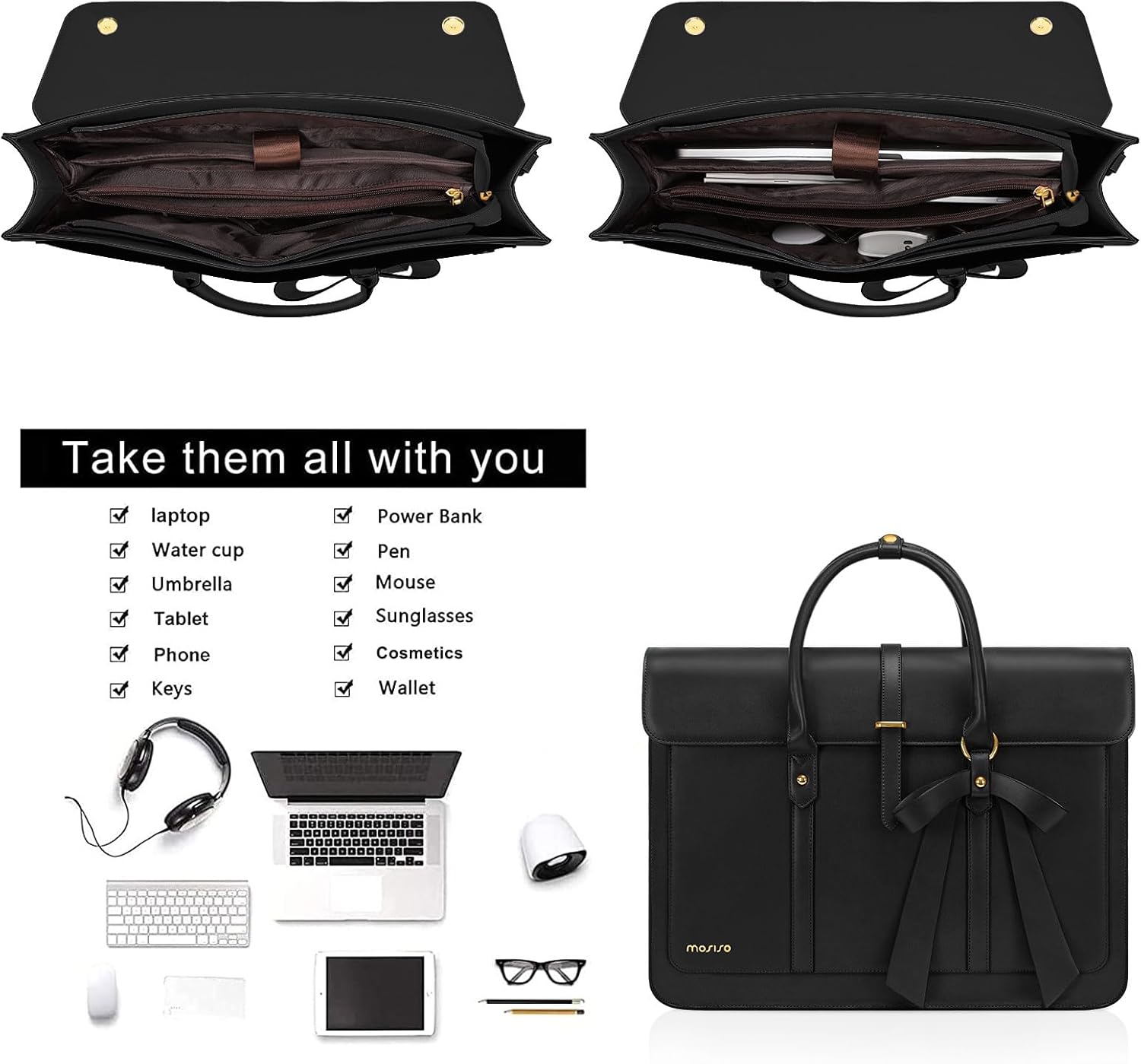 Take them all with you

- Laptop
- Power Bank
- Water cup
- Pen
- Umbrella
- Mouse
- Tablet
- Sunglasses
- Phone
- Cosmetics
- Keys
- Wallet
